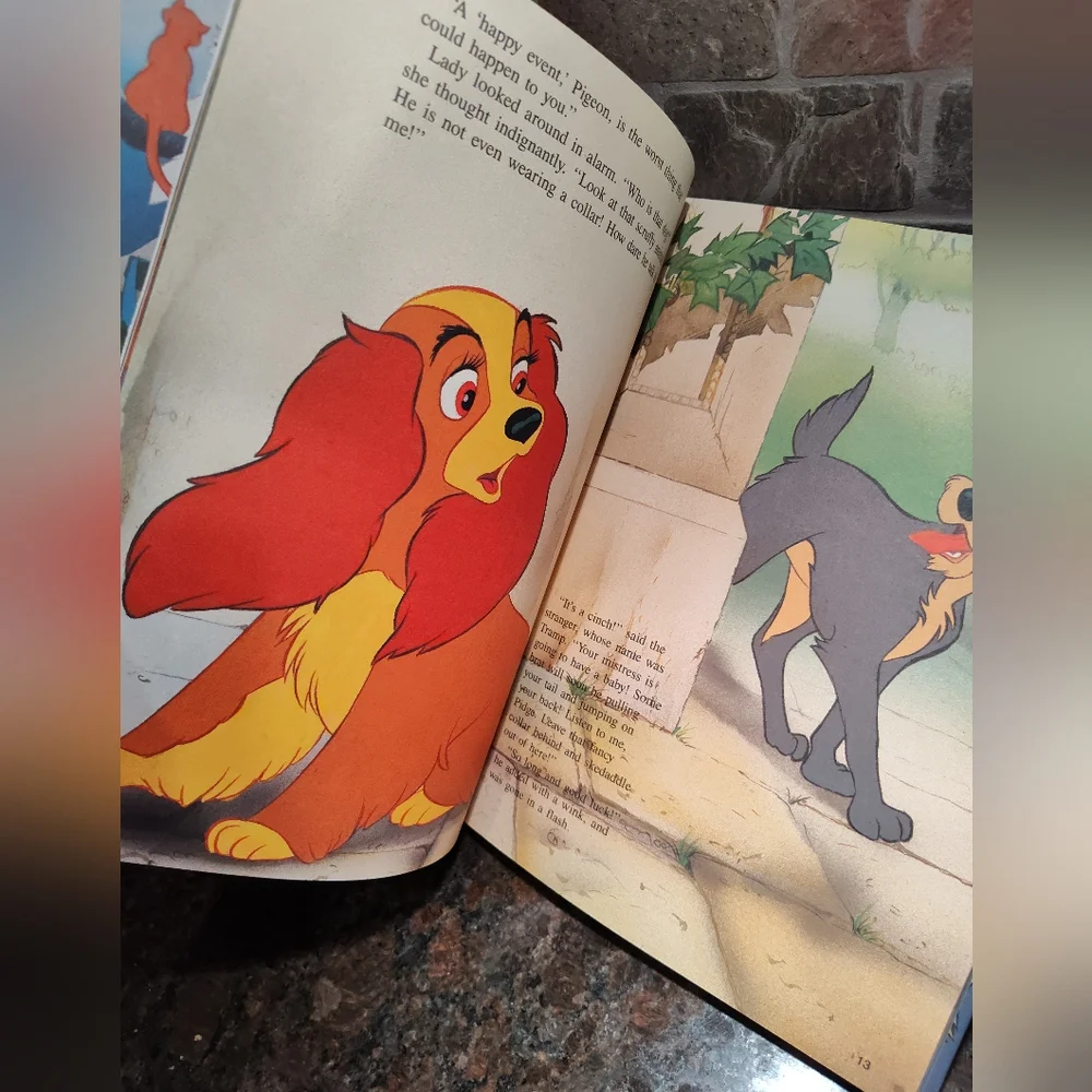 Disney Lady and the Tramp Vintage Illustrated Book